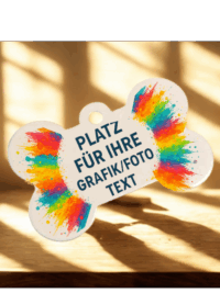 Aluminium Hundemarke „Knochenform“ (38x28x1 mm, beidseitig sublimierbar)