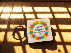 Schlüsselanhänger „Quadrat“ (80x40x4 mm, Druckfläche 50x50 mm)