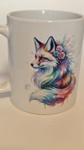 Keramikbecher „Regenbogen-Fuchs“ – 330 ml