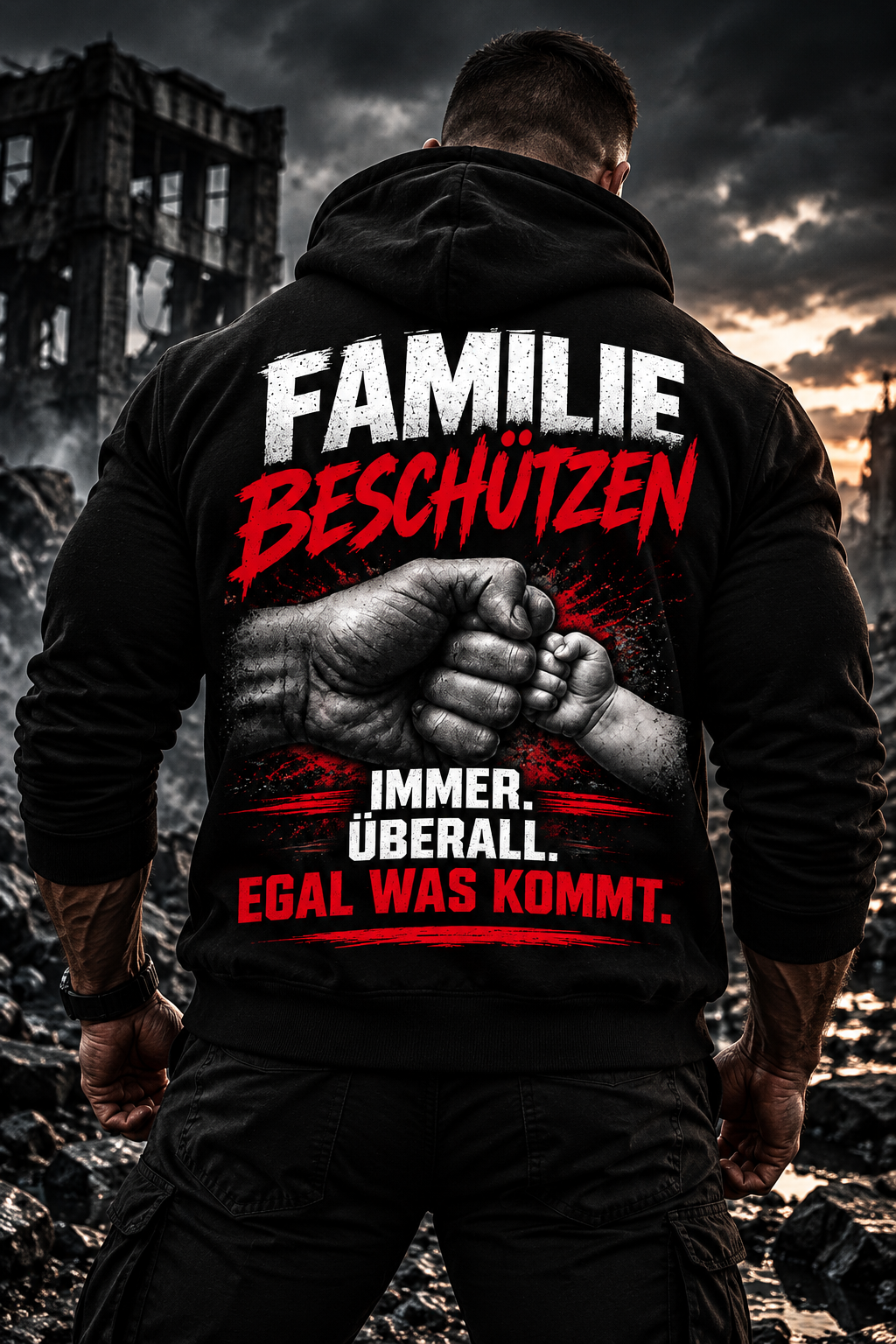 Digitale Visualisierung: Familie beschützen.