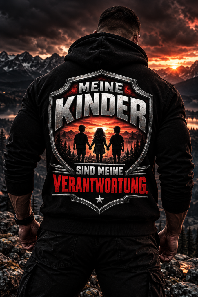 Digitale Visualisierung eines Statement-Hoodies für Eltern